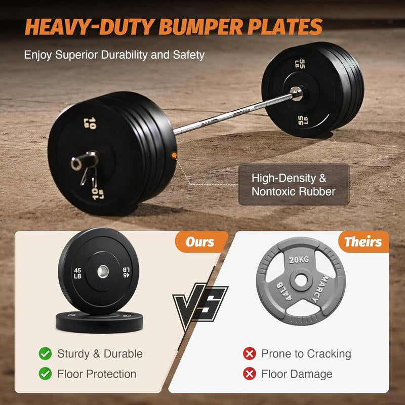 【Summer Sports】Zelus Weight Plate Set, Twin 2" Bumper Plates, Olympic Weight Set with Rubber Barbell Dumbbell Plates Stainless Steel Inserts for Pro or Home/Outdoor Gym,Fitness,All Seasons,Gift Idea