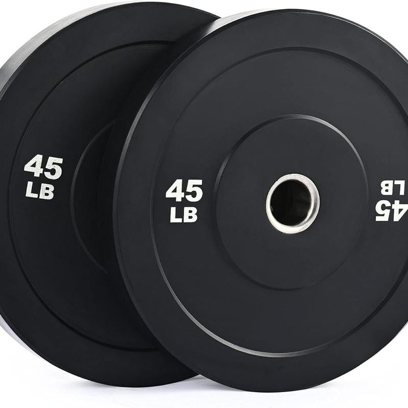 【Summer Sports】Zelus Weight Plate Set, Twin 2" Bumper Plates, Olympic Weight Set with Rubber Barbell Dumbbell Plates Stainless Steel Inserts for Pro or Home/Outdoor Gym,Fitness,All Seasons,Gift Idea
