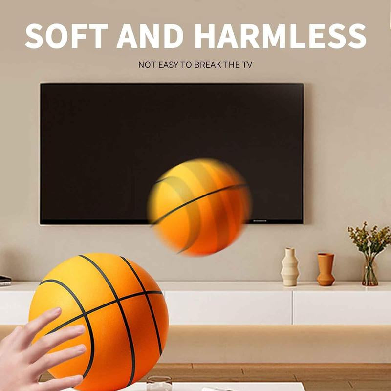 Silent Basketball Foam 24Cm Standard Hush Handle Basketball, Quiet Dribbling Indoor, Indoor Training Ball for Improved Game Experience