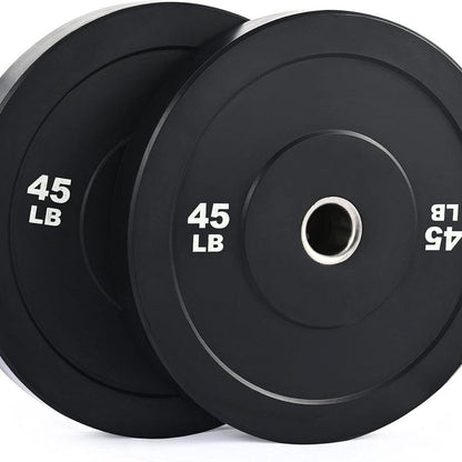 【Summer Sports】Zelus Weight Plate Set, Twin 2" Bumper Plates, Olympic Weight Set with Rubber Barbell Dumbbell Plates Stainless Steel Inserts for Pro or Home/Outdoor Gym,Fitness,All Seasons,Gift Idea