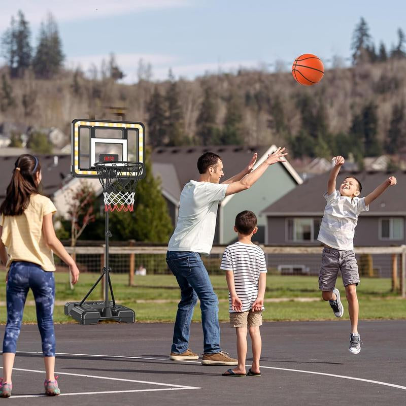 ROTTOGOON Kids 3Ft to 5.8Ft Height Adjustable Indoor Basketball Stand with Timer, Childrens Day Gifts,Weatherproof Base for Outdoor Practice Portable Durable Fun