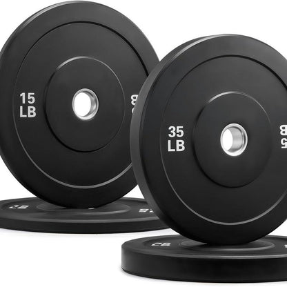 【Summer Sports】Zelus Weight Plate Set, Twin 2" Bumper Plates, Olympic Weight Set with Rubber Barbell Dumbbell Plates Stainless Steel Inserts for Pro or Home/Outdoor Gym,Fitness,All Seasons,Gift Idea
